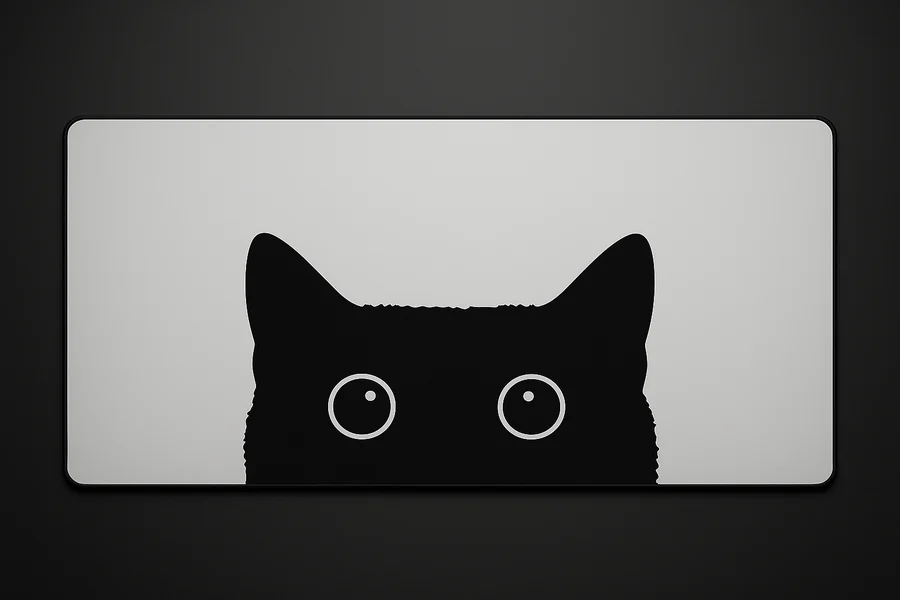 Cozy Cat — Light — XXL gaming desk mat, 36x16 inches