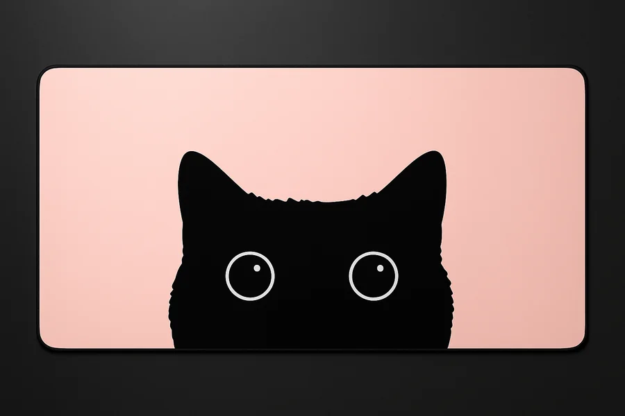 Cozy Cat — Pink — XXL gaming desk mat, 36x16 inches